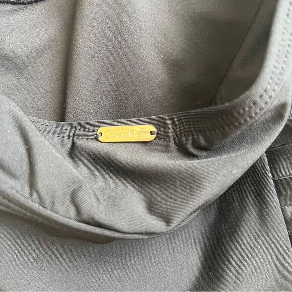 Calvin Klein One Piece Bathing Suit halter swim Black Size 10 - Picture 4 of 5